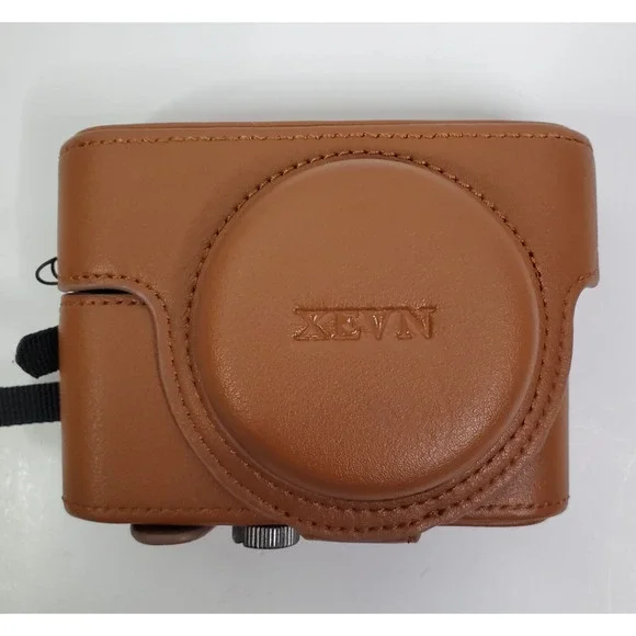 XEVN 2 Part Tan Leather Camera Case for Sony rx100 Series Digital Cameras strap - Picture 1 of 6